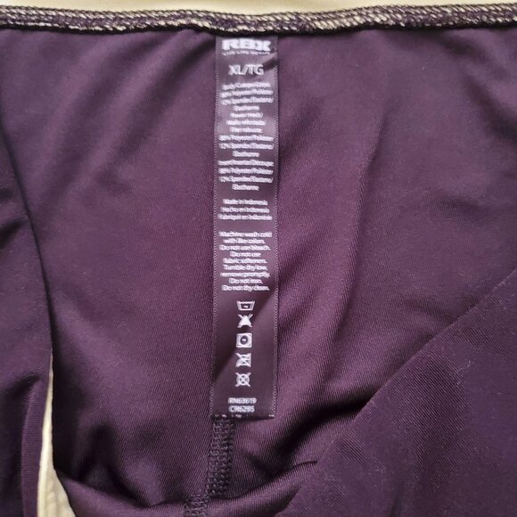 RBX Active Women's Capri Length Workout Yoga Mesh Leggings Purple/White XL/TG - Picture 5 of 10